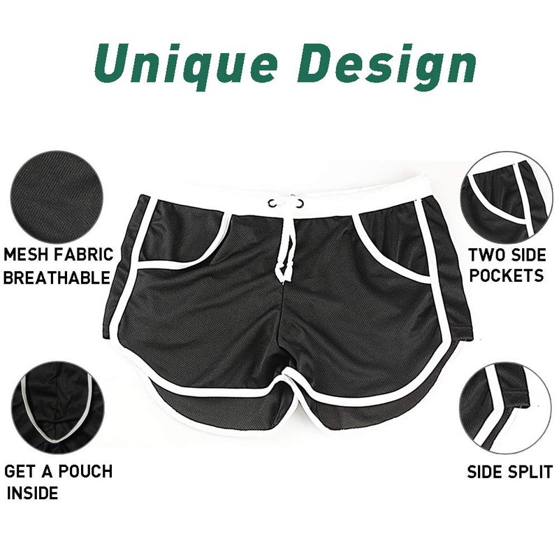 Rexcyril Men's Running Workout Bodybuilding Gym Shorts Athletic Sports Casual Short Pants Small Black - Image 5